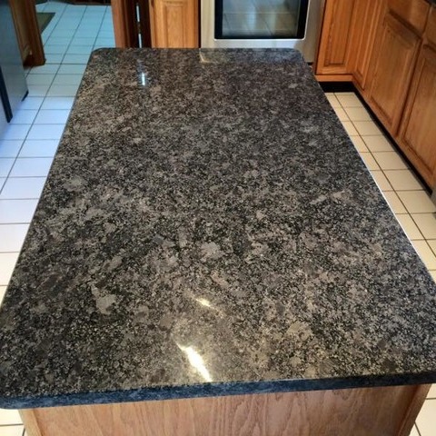 Granite kitchen top steel grey